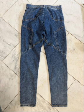 Revice Light Year Ankle Crop Star Stitch Rear Front Seam Medium Wash Women’s 28